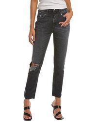 Hudson Jeans - Holly Washed Black High-rise Straight Jean - Lyst