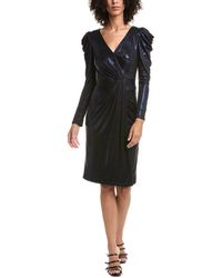 Tadashi Shoji - Garrison Draped Metallic Jersey Sheath Dress - Lyst