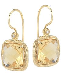 Reiss - Color Collection 14K 3.79 Ct. Tw. Diamond & Citrine Earrings - Lyst