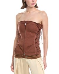 Jonathan Simkhai - Sasha Zip-Up Bustier Top - Lyst