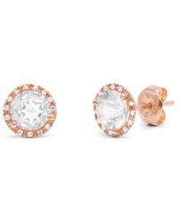 Diana M. Jewels - Fine Jewelry 14k Rose Gold 1.66 Ct. Tw. Diamond & White Topaz Halo Studs - Lyst