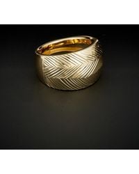Italian Gold - 14k Cut Cigar Band Ring - Lyst