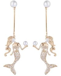 Eye Candy LA - Luxe Collection Mermaid Cubic Zirconia Crystal Drop Earrings - Lyst