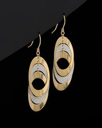 Italian Gold - 14k Two-tone Triple Oval Dangle Earrings - Lyst