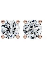 Lab Grown Diamonds - 14k Rose Gold 3.00 Ct. Tw. Lab-grown Diamond Studs - Lyst