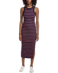 Michael Stars - Wren Striped Ruched Midi Dress - Lyst