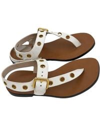 Celine - Leather Eyelet T-Strap Sandal (Authentic Pre-Loved) - Lyst