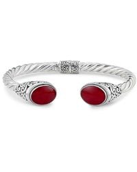 Samuel B. - Silver Coral Hinge Bangle Bracelet - Lyst