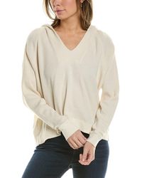 James Perse - Thermal Knit Split Front Hoodie - Lyst