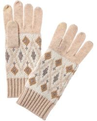 Sofiacashmere - Sofiacashmere Fairisle Lurex Wool & Cashmere-Blend Glove - Lyst