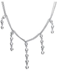Genevive Jewelry - Silver Cz Statement Necklace - Lyst