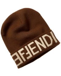 Fendi - Logo Wool & Cashmere-blend Beanie - Lyst