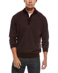 Vince - Birdseye Button Wool & Cashmere-Blend Mock Neck Sweater - Lyst