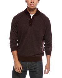 Vince - Birdseye Button Wool & Cashmere-Blend Mock Neck Sweater - Lyst