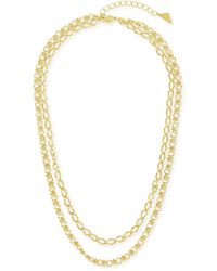 Sterling Forever - 14k Plated Selena Layered Chain Necklace - Lyst