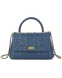 Tiffany & Fred Paris - Floral Quilted Leather Top Handle Satchel - Lyst