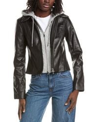 Lamarque - Removable Bib Leather Jacket - Lyst