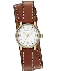 leather burberry watch women