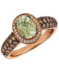 Le Vian - Le Vian 14k Rose Gold 1.82 Ct. Tw. Diamond & Mint Julep Quartz Ring - Lyst