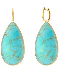 Liv Oliver - 18k Plated 18.75 Ct. Tw. Turquoise Drop Earrings - Lyst