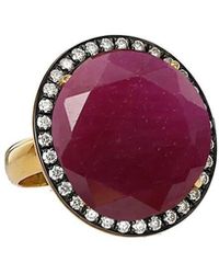 Liv Oliver - 18K Plated 19.20 Ct. Tw. Rubies Ring - Lyst