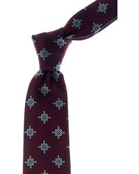 Canali - Burgundy Medallion Silk Tie - Lyst