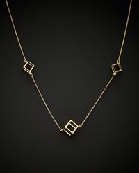Italian Gold - 14K 3D Cube Station Adjustable Necklace - Lyst