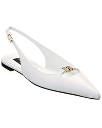 Dolce & Gabbana - Leather Slingback Ballet Flat - Lyst