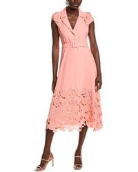 Badgley Mischka - Lace Hem Combo Day Dress - Lyst