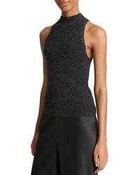 Vince - Metallic Mock Neck Alpaca-Blend Tank - Lyst