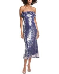 AMUR - Braeylnn Mesh Sequin Midi Dress - Lyst