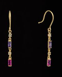 Italian Gold - 14k Cz Drop Earrings - Lyst