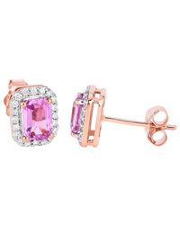 Diana M. Jewels - Fine Jewelry 14k Rose Gold 1.46 Ct. Tw. Diamond & Pink Sapphire Studs - Lyst