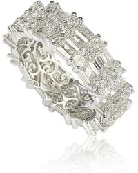 Suzy Levian - Silver Cz Eternity Ring - Lyst