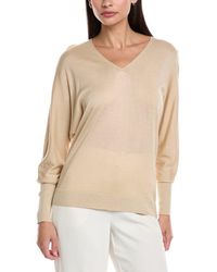 Lafayette 148 New York - V-Neck Dolman Wool & Silk-Blend Sweater - Lyst