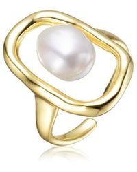 Genevive Jewelry - 14k Over Silver Pearl Ring - Lyst