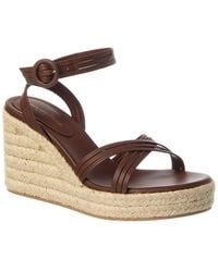 Gianvito Rossi - Lianne Beach 70 Leather Wedge Sandal - Lyst