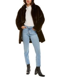 sandro black fur coat