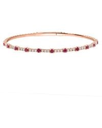 Effy Fine Jewelry - 14K Rose 0.97 Ct. Tw. Diamond & Ruby Bracelet - Lyst