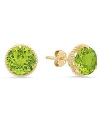 MaxColor - 14k 3.40 Ct. Tw. Peridot Halo Studs - Lyst