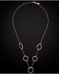 Italian Gold - 14k Geometric Station Adjustable Necklace - Lyst