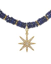 Rachel Reinhardt Jewelry - Coastal Blues 14K Over Lapis Cz Star Pendant Necklace - Lyst