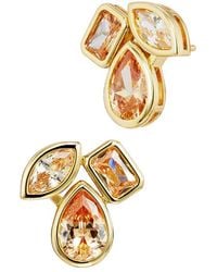 Savvy Cie - 14K Plated Cz Stud Earrings - Lyst