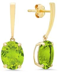 MaxColor - 14k 4.30 Ct. Tw. Peridot Drop Earrings - Lyst