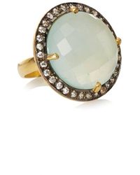 Liv Oliver - 18K Plated 19.20 Ct. Tw. Chalcedony Cz Statement Ring - Lyst