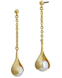 Savvy Cie - 18k Over Silver 8.55mm Pearl Drop Earrings - Lyst