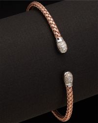 Meshmerise - 18k Over Silver 0.20 Ct. Tw. Diamond Bangle Bracelet - Lyst