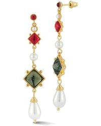 Chloe and Madison - Plated Cz Drop Earrings - Lyst