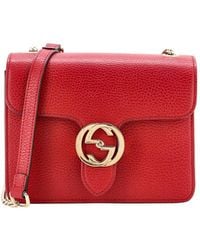 Gucci - Sheep Leather Interlocking Shoulder Bag Small (Authentic Pre-Loved) - Lyst