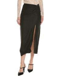 Sandro - Linen-Blend Midi Skirt - Lyst